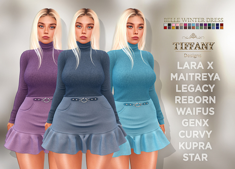 Second Life Marketplace - ::PROMO:: Belle Winter Dress {Mesh} + Lara X